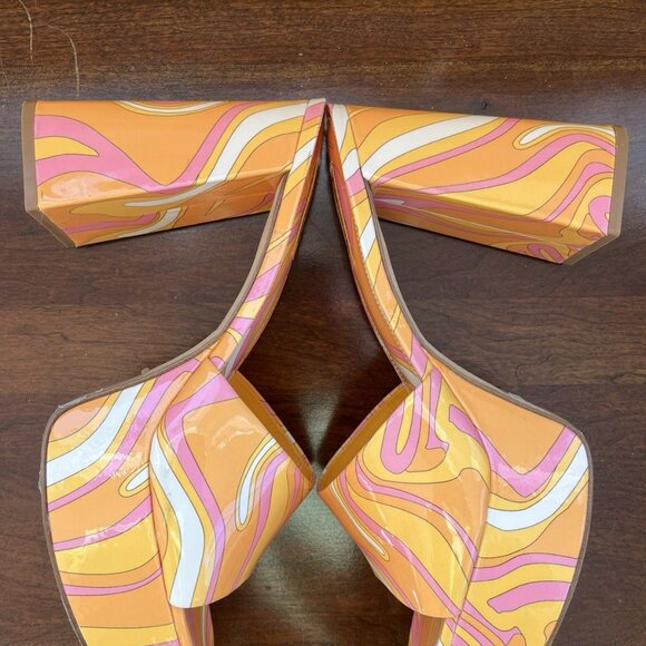 Larroude Dolly Mule Patent Wave Sun Color - Picture 4 of 6